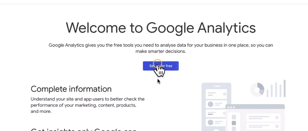 google web analytics - Google Analytics Sign up page.